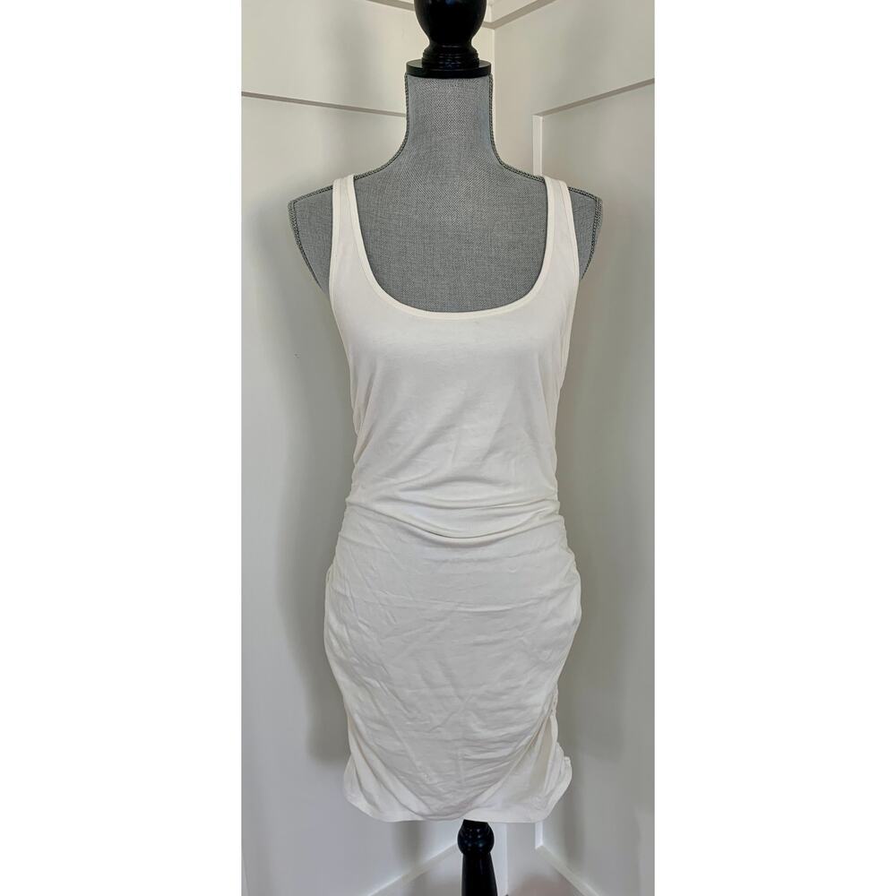 L*Space Wildwood Mini Tank Dress Cream Large Pullover Sleeveless Ruched Cotton - Picture 2 of 8